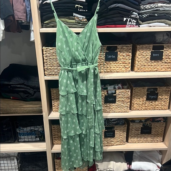 LC Lauren Conrad Dresses & Skirts - Green Polka Dot Wrap Dress